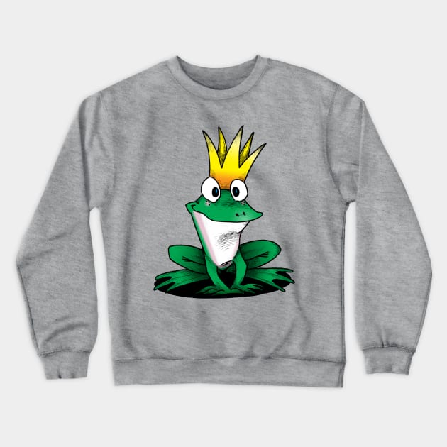 Frog King Crewneck Sweatshirt by inkninja